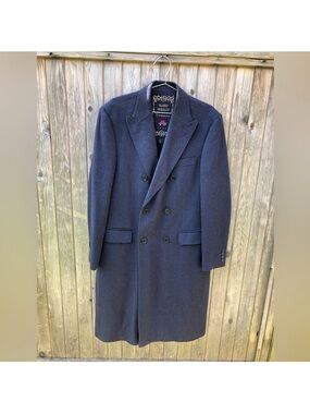 Mario Serrani Men's Navy Cashmere Overcoat